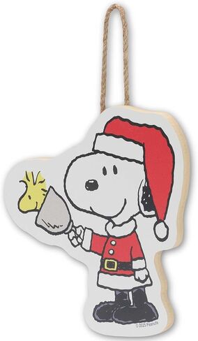 Peanuts Snoopy and Woodstock Warm Wishes Winter Hanging Wood Wall Decor - Fun Snoopy Christmas Sign for Home Decorating in Kuwait