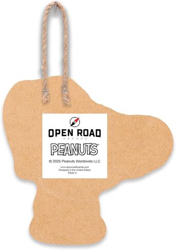 Peanuts Snoopy and Woodstock Warm Wishes Winter Hanging Wood Wall Decor - Fun Snoopy Christmas Sign for Home Decorating in Kuwait