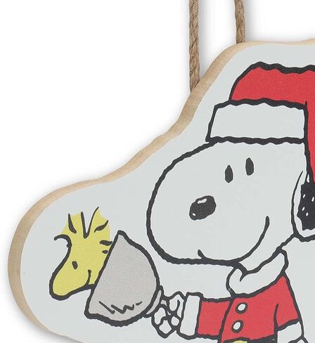 Peanuts Snoopy and Woodstock Warm Wishes Winter Hanging Wood Wall Decor - Fun Snoopy Christmas Sign for Home Decorating in Kuwait