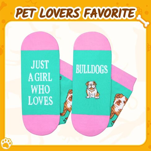 هدايا HAPPYPOP English Bulldog للنساء - هدايا Pitbull، جوارب English Bulldog المبتكرة، جوارب ممتعة سخيفة in Saudi Arabia