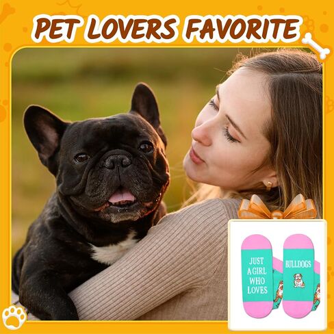 هدايا HAPPYPOP English Bulldog للنساء - هدايا Pitbull، جوارب English Bulldog المبتكرة، جوارب ممتعة سخيفة in Saudi Arabia