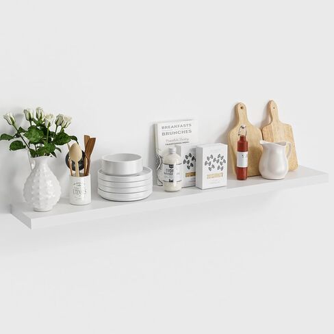 Deeper & Thicker Floating Shelves for Wall, Bathroom Shelves 24 inches Long Floating Shelf for Wall Set of 2, Over Toilet Wall Mounted Farmhouse, Rustic Brown in Kuwait