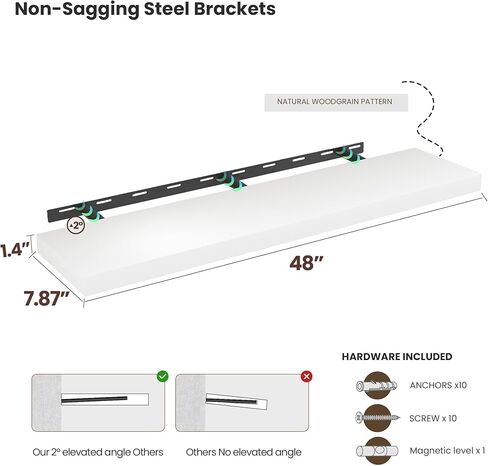 Deeper & Thicker Floating Shelves for Wall, Bathroom Shelves 24 inches Long Floating Shelf for Wall Set of 2, Over Toilet Wall Mounted Farmhouse, Rustic Brown in Kuwait