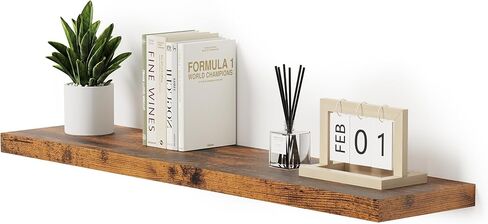 Vivelove White Floating Shelves 12 Inches Deep, [Wood Grain Texture] 36x12 Floating Shelves for Wall with Invisible Brackets, Room Shelves for Living Room Bedroom Kitchen Office, Set of 2 in Saudi Arabia