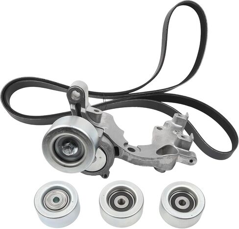 16620-31013 Serpentine Drive Belt Belt Telectioner Kit Midler Pulley Kit متوافق مع 2003-2015 Toyota Tacoma 4runner FJ Cruiser Tundra V6 4.0L 16620-31012 16603-31040 16603-0P030 in Saudi Arabia