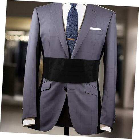 2pcs قابلة للتعديل رجال tuxedo cummerbund الخصر الرسمي لحفلات الزفاف الأطراف الصلبة ساتان حزام مريح مناسبة للخصر in Kuwait