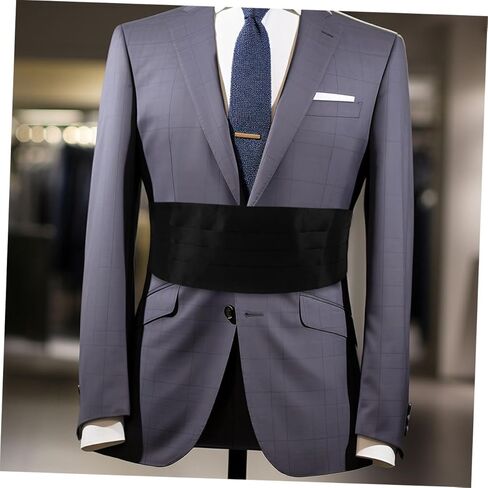 homoyoyo 2pcs الرجال الصلبة cummerbund ساتان قابلة للتعديل حزام الساتان لحفلات الأطراف الرسمية لحفلات الزفاف والأطراف دعم الخصر لدعم البدلات in Kuwait