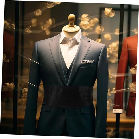 homoyoyo 2pcs الرجال الصلبة cummerbund ساتان قابلة للتعديل حزام الساتان لحفلات الأطراف الرسمية لحفلات الزفاف والأطراف دعم الخصر لدعم البدلات in Kuwait