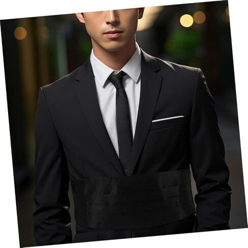 homoyoyo 2pcs الرجال الصلبة cummerbund ساتان قابلة للتعديل حزام الساتان لحفلات الأطراف الرسمية لحفلات الزفاف والأطراف دعم الخصر لدعم البدلات in Kuwait