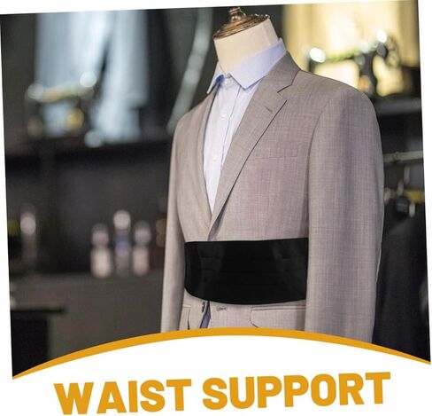 homoyoyo 2pcs الرجال الصلبة cummerbund ساتان قابلة للتعديل حزام الساتان لحفلات الأطراف الرسمية لحفلات الزفاف والأطراف دعم الخصر لدعم البدلات in Kuwait