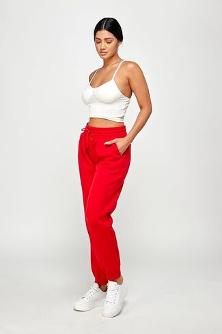 IUUI Sweatpants للنساء عالية مكدسة الخصر الصوف المرأة الركض مع جيوب صالة السراويل لممارسة اليوغا تجريب in Saudi Arabia