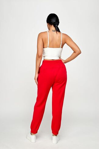 IUUI Sweatpants للنساء عالية مكدسة الخصر الصوف المرأة الركض مع جيوب صالة السراويل لممارسة اليوغا تجريب in Saudi Arabia