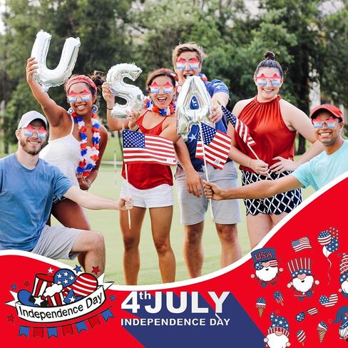 10Pcs 4th of July Glasses Fourth of July Decorations Heart Shaped Sunglasses Rimless Fun Patriotic Sunglasses for Independence Day Accessories USA Red White Blue Party Favors Women Men Kids in Saudi Arabia
