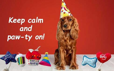 Dog Birthday Toys - 6 Pack Puppy Toys for Small and Medium Dogs - Plush Squeaky Crinkle - Cute Dog Birthday Gift in Saudi Arabia