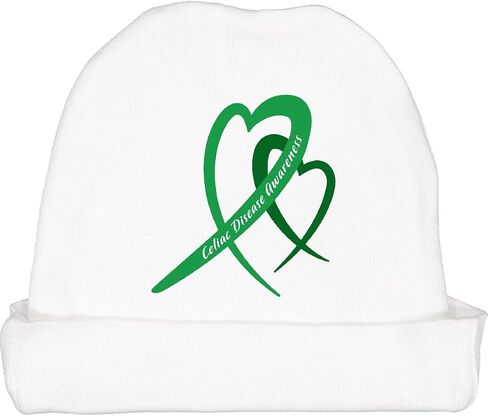 inktastic Celiac Disease Awareness Green Heart Ribbons Baby Beanie Hat in Saudi Arabia