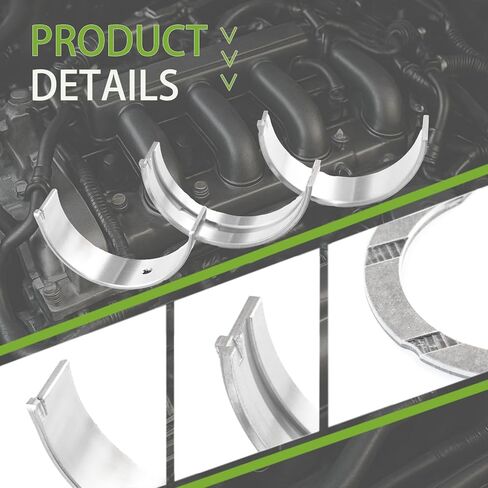 Main Rod Bearing for Toyota Celica 1.8L L4 2000-2005, Pontiac Vibe 1.8L L4 2003-2008, Toyota Corolla 1.8L L4 1998-2008 Replacement for 11701-22024 13041-22024 MB1853 20PCS in Kuwait