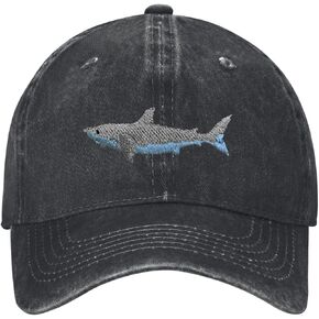 Shark Baseball Cap Funny Adventure Hats Adjustable Embroidery Cotton Vintage Novelty Truck Dad Hat for Men Women Black in Saudi Arabia
