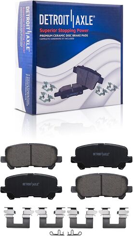 Detroit Axle-مجموعة الفرامل الخلفية لـ 11-17 Honda Odyssey 09-14 Pilot 07-13 Acura MDX ZDX 2011 2012 2013 Braking Brakes Rotor and Ceramic Brake Pads in Kuwait