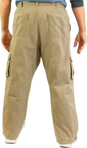 ROCXL BIG & TALL MEN COTTON PANTS مع خصر قابل للتوسيع in Kuwait