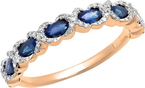مجموعة RomazzlingRock 4x2.5mm كل أحجار الأحجار الكريمة وفرقة زفاف هالة الماس أبيض مستديرة لها في الذهب الصلب in Saudi Arabia
