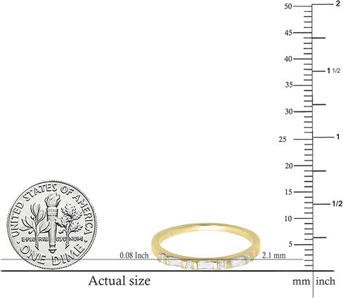 Dazzlingrock Collection 0.20 Cttw Round & Baguette White Alternate Diamond Wedding Band for Women in 14K Solid Gold in Saudi Arabia