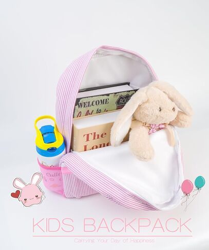 MT WORLD Daycare Backpacks with Lunch Bag Set,Personalized Seersucker Backpacks and Lunchboxes with Embroidered Name,Travel Daypack Lunchbags in Kuwait