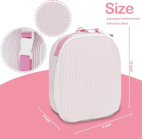 MT WORLD Daycare Backpacks with Lunch Bag Set,Personalized Seersucker Backpacks and Lunchboxes with Embroidered Name,Travel Daypack Lunchbags in Kuwait