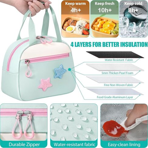 حقيبة ظهر Fimibuke Kids for Girls ، 4 PCS حقيبة ظهر للمراهقات في سن المراهقة مع صندوق الغداء وحالة القلم الرصاص ومجموعة حقائب سماعات الرأس ، حقيبة مدرسية لطيفة لطلاب المدرسة الثانوية الابتدائية إلى المدرسة in Kuwait