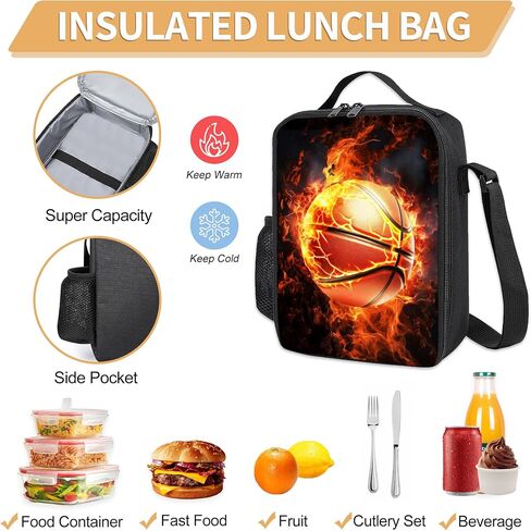 3PCS Boys Backpack, Kids Back To School Backpack with Lunch Box Pencil Case Set, Cool Basketball Backpack for Boys Teens, 17" Schoolbag Bookbag for Elementary Middle High School Students in Saudi Arabia