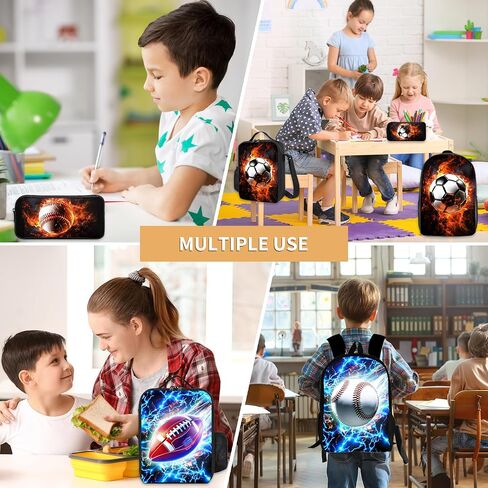 3PCS Boys Backpack, Kids Back To School Backpack with Lunch Box Pencil Case Set, Cool Basketball Backpack for Boys Teens, 17" Schoolbag Bookbag for Elementary Middle High School Students in Saudi Arabia