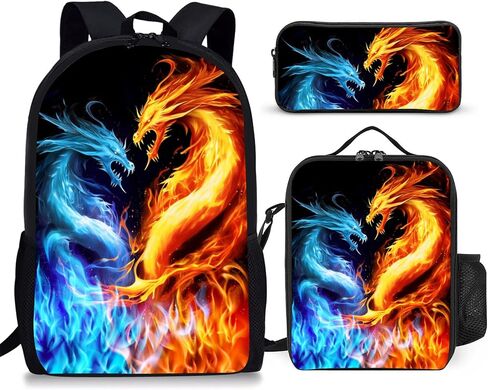 3PCS Boys Backpack ، عودة الأطفال إلى حقيبة الظهر المدرسية مع مجموعة علبة قلم الرصاص في صندوق الغداء ، حقيبة ظهر رائعة لكرة السلة للمراهقين ، 17 "حقيبة الكتب المدرسية لطلاب المدارس الثانوية الابتدائية in Kuwait