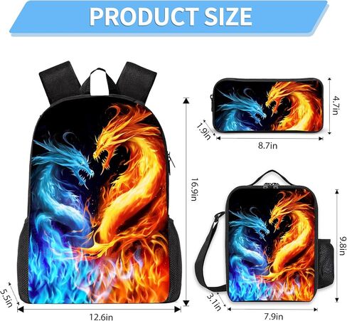 3PCS Boys Backpack ، عودة الأطفال إلى حقيبة الظهر المدرسية مع مجموعة علبة قلم الرصاص في صندوق الغداء ، حقيبة ظهر رائعة لكرة السلة للمراهقين ، 17 "حقيبة الكتب المدرسية لطلاب المدارس الثانوية الابتدائية in Kuwait