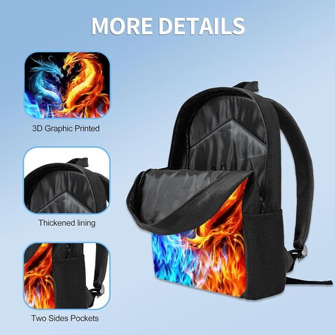 3PCS Boys Backpack ، عودة الأطفال إلى حقيبة الظهر المدرسية مع مجموعة علبة قلم الرصاص في صندوق الغداء ، حقيبة ظهر رائعة لكرة السلة للمراهقين ، 17 "حقيبة الكتب المدرسية لطلاب المدارس الثانوية الابتدائية in Kuwait