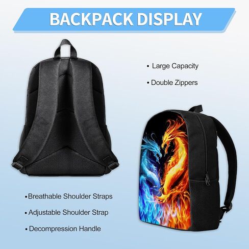 3PCS Boys Backpack ، عودة الأطفال إلى حقيبة الظهر المدرسية مع مجموعة علبة قلم الرصاص في صندوق الغداء ، حقيبة ظهر رائعة لكرة السلة للمراهقين ، 17 "حقيبة الكتب المدرسية لطلاب المدارس الثانوية الابتدائية in Kuwait