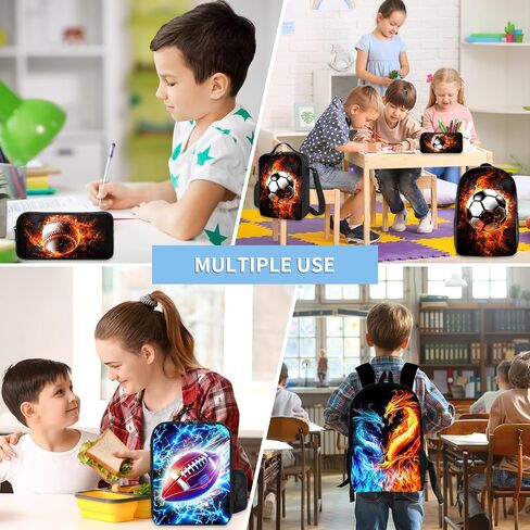 3PCS Boys Backpack ، عودة الأطفال إلى حقيبة الظهر المدرسية مع مجموعة علبة قلم الرصاص في صندوق الغداء ، حقيبة ظهر رائعة لكرة السلة للمراهقين ، 17 "حقيبة الكتب المدرسية لطلاب المدارس الثانوية الابتدائية in Kuwait