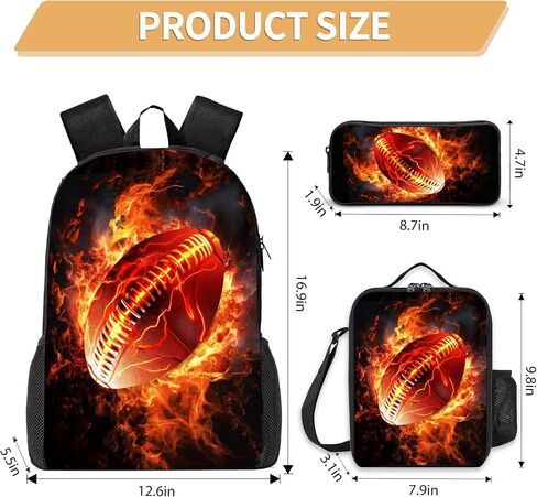3PCS Boys Backpack, Kids Back To School Backpack with Lunch Box Pencil Case Set, Cool Basketball Backpack for Boys Teens, 17" Schoolbag Bookbag for Elementary Middle High School Students in Saudi Arabia