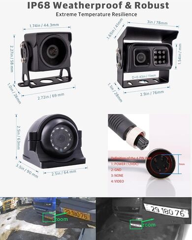 4 Channel 1080P Mobile Vehicle Truck Bus DVR Black Box Video Recorder Kit with 4pcs Waterproof Side Rear View Backup Night Vision Metal IR Car Camera 7" IPS Car Monitor (500GB SSD Included) in Saudi Arabia