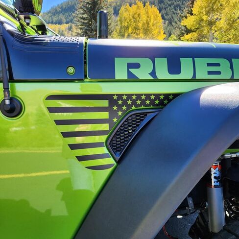 Side Fender Vent American Flag Decals Precut USA Flag Vinyl Sticker for Jeep Wrangler JL JLU 2018-2022 2023 2024 2025 and Gladiator JT 2020 2021 2022 2023 2024 2025 Accessories(Matte Black) in Kuwait