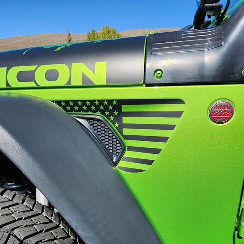 Side Fender Vent American Flag Decals Precut USA Flag Vinyl Sticker for Jeep Wrangler JL JLU 2018-2022 2023 2024 2025 and Gladiator JT 2020 2021 2022 2023 2024 2025 Accessories(Matte Black) in Kuwait