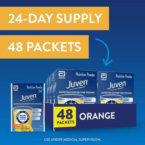 Juven Therapeutic Nutrition Drink Powder Including Collagen Peptides, Amino Acids, and HMB For Wound Healing Support, Fruit Punch, 48 Packets in Saudi Arabia