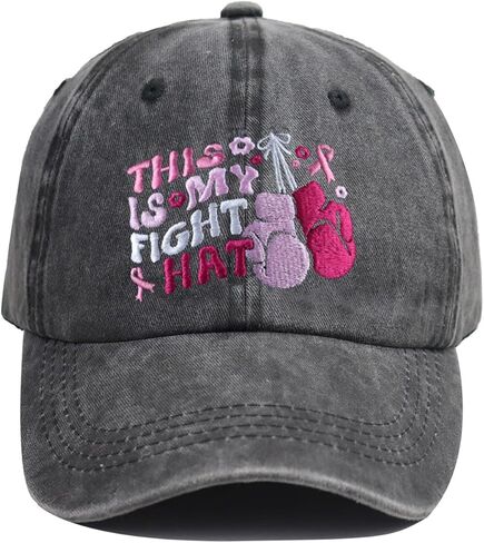 This is My Fight Hats for Women Men, Funny Adjustable Cotton Embroiered Pink Ribbon Believe Baseball Cap in Saudi Arabia