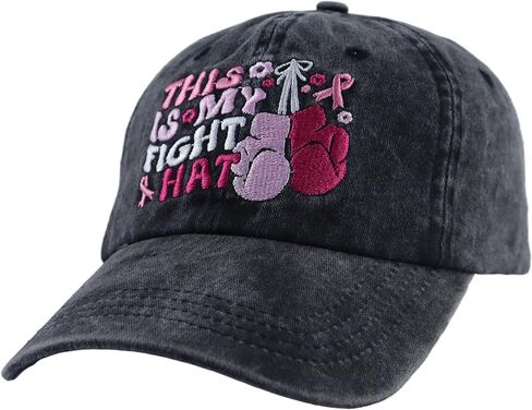 This is My Fight Hats for Women Men, Funny Adjustable Cotton Embroiered Pink Ribbon Believe Baseball Cap in Saudi Arabia