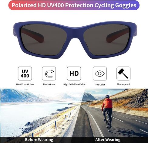 Feisedy Kids Rolveized Sunglasses TR90 نظارات ركوب الدراجات الرياضية UV400 للأولاد الفتيات العمر 3-10 B0160 in Kuwait