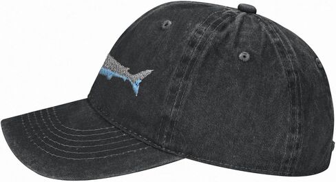 Shark Baseball Cap Funny Adventure Hats Adjustable Embroidery Cotton Vintage Novelty Truck Dad Hat for Men Women Black in Saudi Arabia