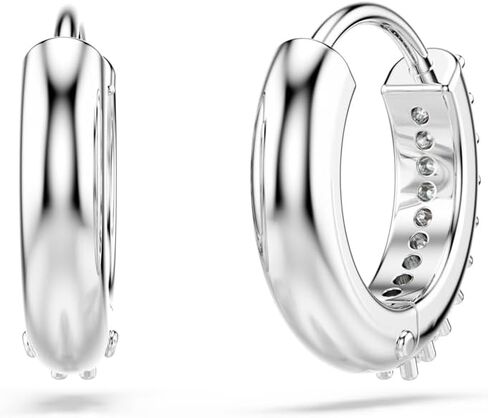 Swarovski Matrix Hoop Earrings, Round Cut, Clear, Gold-Tone Finished in Saudi Arabia
