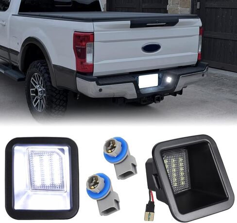 F-250 Super Duty LED License Plate Light For 2017-2024 Ford F250 F350 F450 Super Duty Pickup Truck Tag Lamp Assembly, 6000K White in Saudi Arabia
