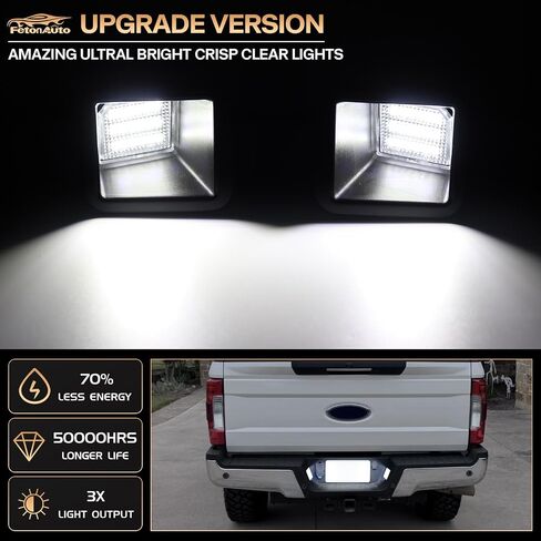F-250 Super Duty LED License Plate Light For 2017-2024 Ford F250 F350 F450 Super Duty Pickup Truck Tag Lamp Assembly, 6000K White in Saudi Arabia