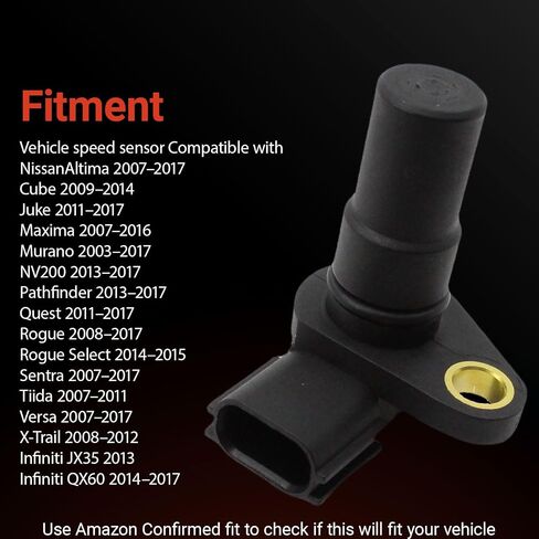 Transmission Speed Sensor 31935-8E007 Compatible with Nissan 2007-2012 Altima 2008-2010 Maxima 2003-2010 Murano 2007-2011 Versa 2009-2010 Replaces 319358E007 31935-8E005 31935-8E006 319358E005 in Saudi Arabia