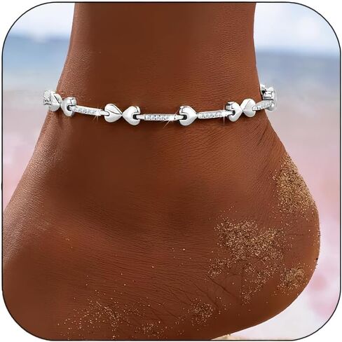 أساور الذهب في الكاحل للنساء غير المشوهة مقاومًا للماء 14K مطلي بالذهب 5A سوار الكوبيك الزركوني للسيدات ، مجوهرات العطلات الصيفية للأزياء (7 في/8in/9in/10in) in Kuwait