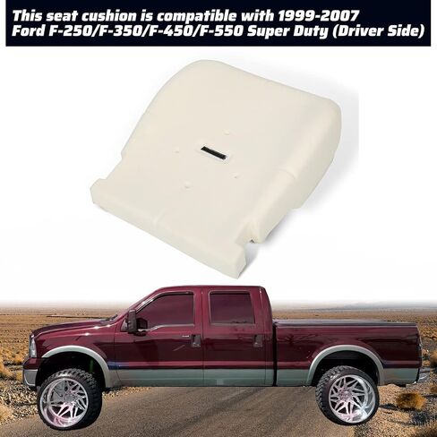 وسادة مقعد Ecotric متوافقة مع 1999-2007 Ford F-250/F-350/F-450/F-550 Super Duty الأمامية السائق اليسرى وسادة المقعد السفلي. in Saudi Arabia